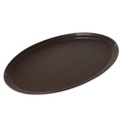 CARLISLE FOODSERVICE 27 1/16 in x 22 1/3 in Oval Brown Griptite™ 2 Serving Tray 2700GR2076